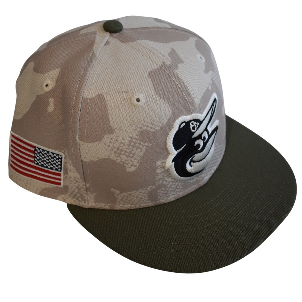 Men's New Era Camo Size 7 Baltimore Orioles 2025 Armed Forces Day 59Fifty